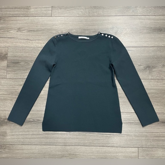 M.M Lafleur Malin Top Jardigan Knit‎ Sweater Deep Sea Green Sz XS - Picture 3 of 9